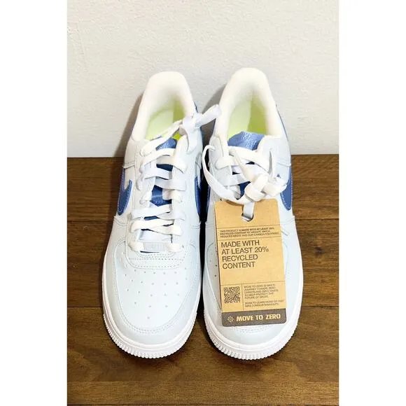NEW: Nike - Women's Air Force 1 '07, Blue Tint &amp; Polar White, Low-top Sneakers
