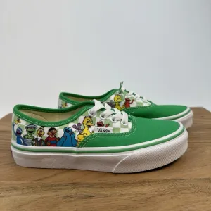 New NWOB Big Kids Vans Sesame Street Authentic Green Sneakers Shoes Size 1 Y