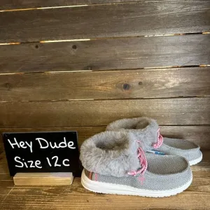 New NWT Little Kids Hey Dude Britt Boho Lined Gray Ankle Booties Boots Size 12 C