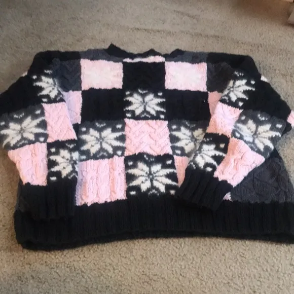 🌸NEW🌸 Patchwork Hand Knitted Vintage Sweater