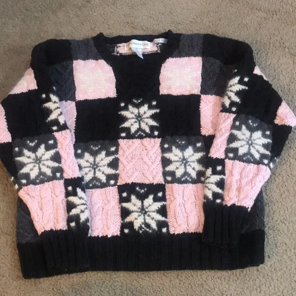 🌸NEW🌸 Patchwork Hand Knitted Vintage Sweater