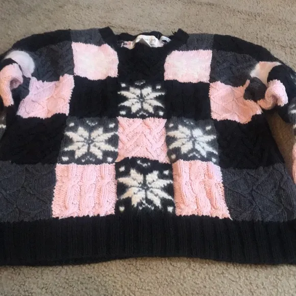 🌸NEW🌸 Patchwork Hand Knitted Vintage Sweater