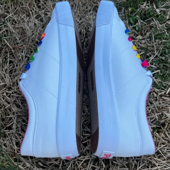 NEW Polo Ralph Lauren Elmwood size 7.5 Womens Pink Rainbow shoes