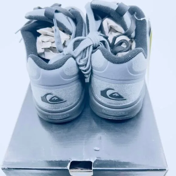 NEW Quicksilver Shoes Voyage Textile Cruiser Sneaker Lace-Up Slip On Gray Mens 9