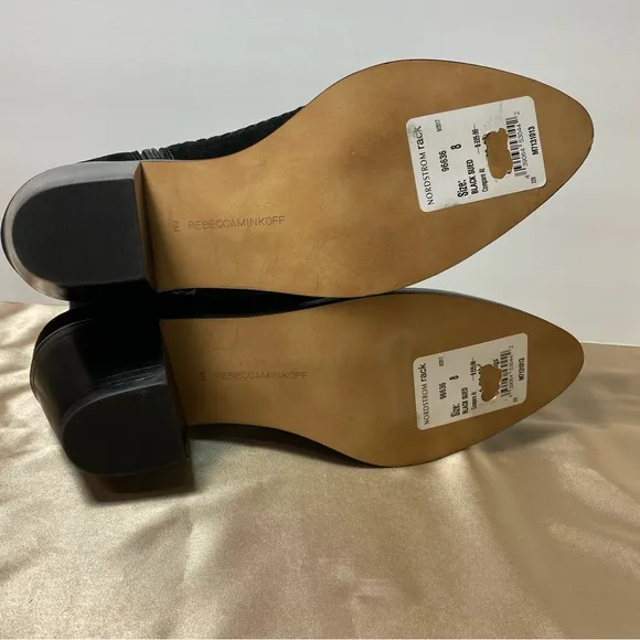 New Rebecca Minkoff Boho Lulu Floral Embroidered Suede Leather Bootie Size 8