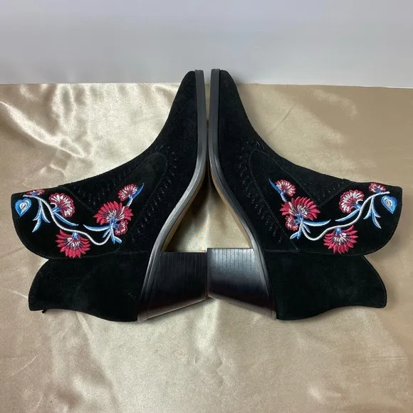 New Rebecca Minkoff Boho Lulu Floral Embroidered Suede Leather Bootie Size 8