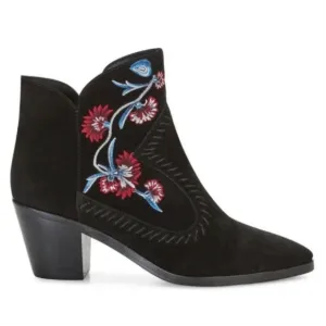 New Rebecca Minkoff Boho Lulu Floral Embroidered Suede Leather Bootie Size 8