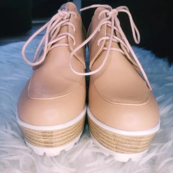 NEW RETRO CHUNKY PINK OXFORD HEELS