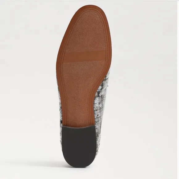 New Sam Edelman Gray &amp; Beige Plaid Sequin Loafers Women's Size 7.5M