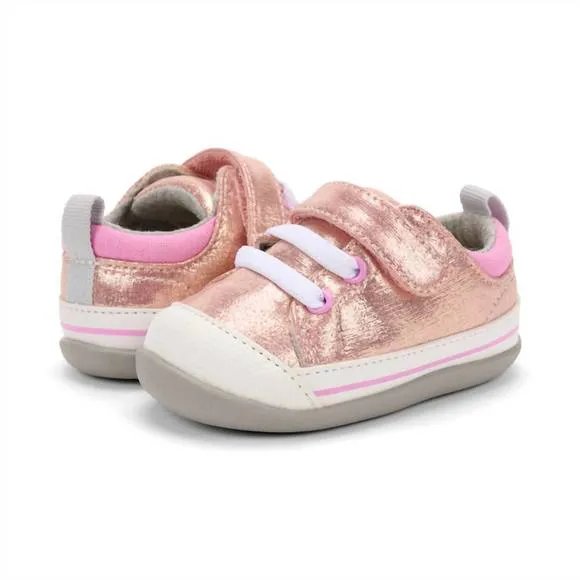 NEW SEE KAI RUN baby girl stevie ii first infant walker shoe in rose shimmer