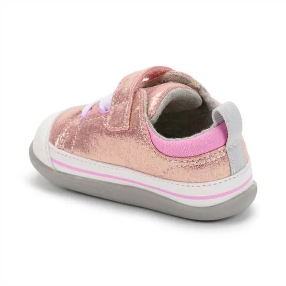 NEW SEE KAI RUN baby girl stevie ii first infant walker shoe in rose shimmer
