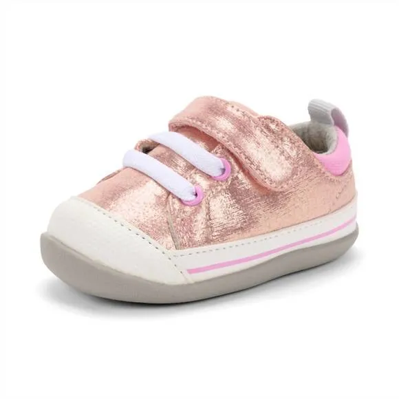 NEW SEE KAI RUN baby girl stevie ii first infant walker shoe in rose shimmer