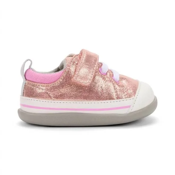 NEW SEE KAI RUN baby girl stevie ii first infant walker shoe in rose shimmer