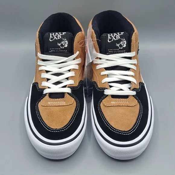 New Vans Half Cab Pro Camel Beige and Black Skateboarding Shoes Men's 7.5