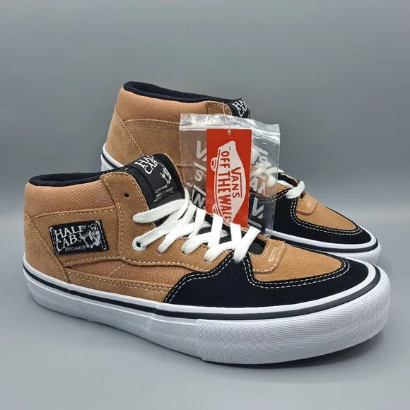 New Vans Half Cab Pro Camel Beige and Black Skateboarding Shoes Men's 7.5