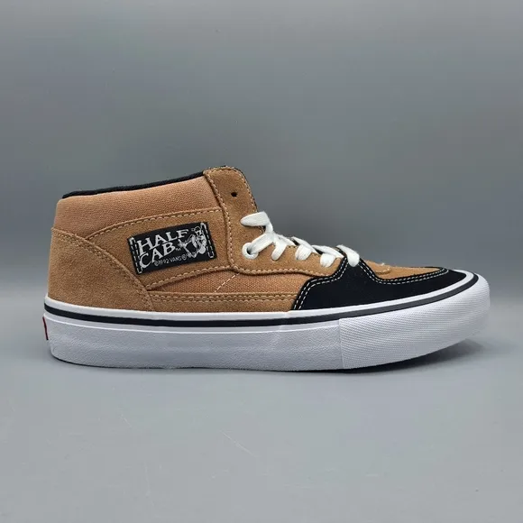New Vans Half Cab Pro Camel Beige and Black Skateboarding Shoes Men's 7.5