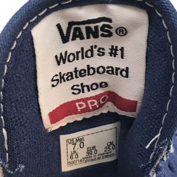 NEW Vans Old Skool Pro Sty Navy/Classic White Men's 7M Skateboarding Casual Shoe