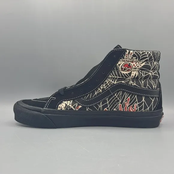 New Vans SK8-Hi Top 38 DX Anaheim Factory OG Black Suede Spiderweb Men's 8.5