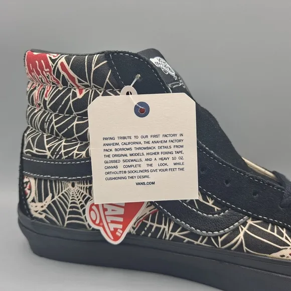 New Vans SK8-Hi Top 38 DX Anaheim Factory OG Black Suede Spiderweb Men's 8.5