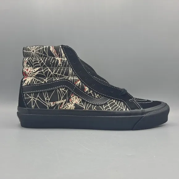 New Vans SK8-Hi Top 38 DX Anaheim Factory OG Black Suede Spiderweb Men's 8.5