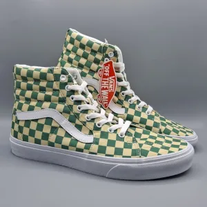New Vans Sk8-Hi Top Checkerboard Light Green and White Canvas Men's Size 11