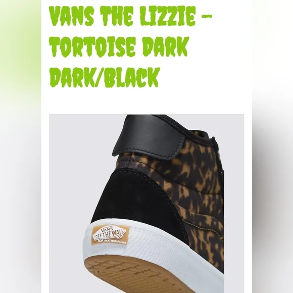 NEW VANS The Lizzie Sneaker Tortoise Shell Unisex MEN 11 WOMEN 12.5 Brown Black