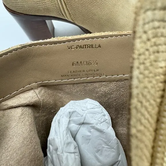 NEW Vince Camuto Paitrilla Tan Suede Snake Skin Print Zip Up Bootie Ankle Boots