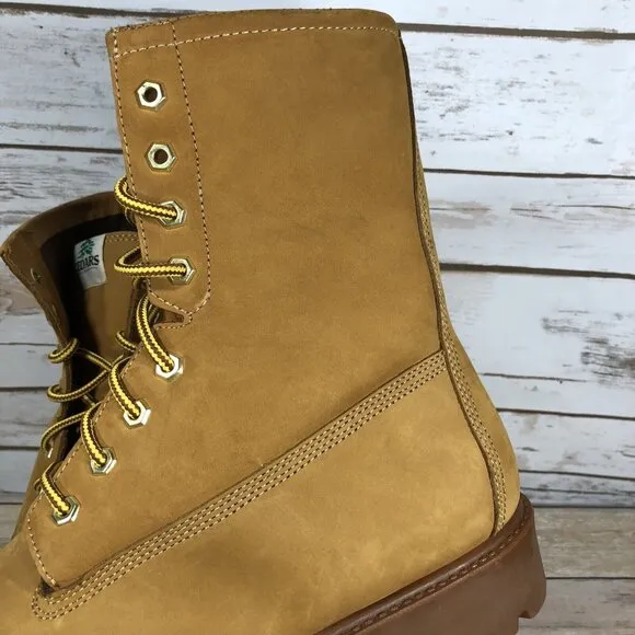 NEW Vintage Cedars USA Leather Combat Wheat Boots Mens Size 12 Lace UP 8 Eye