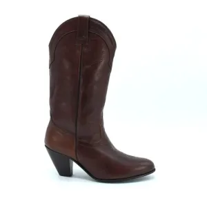 NEW Vintage Dan Post Red Brown Leather Tall Women's Cowboys Boots 7.5