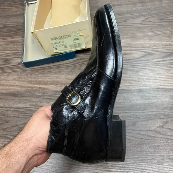 NEW Vintage Florsheim Imperial Black Beatle Ankle Boots 8.5