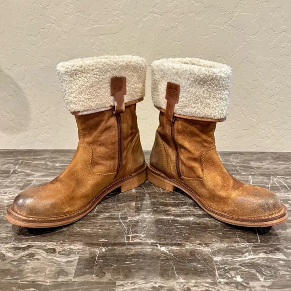 NEW Vintage Foundry Co. Trina Leather Fold Over Boots