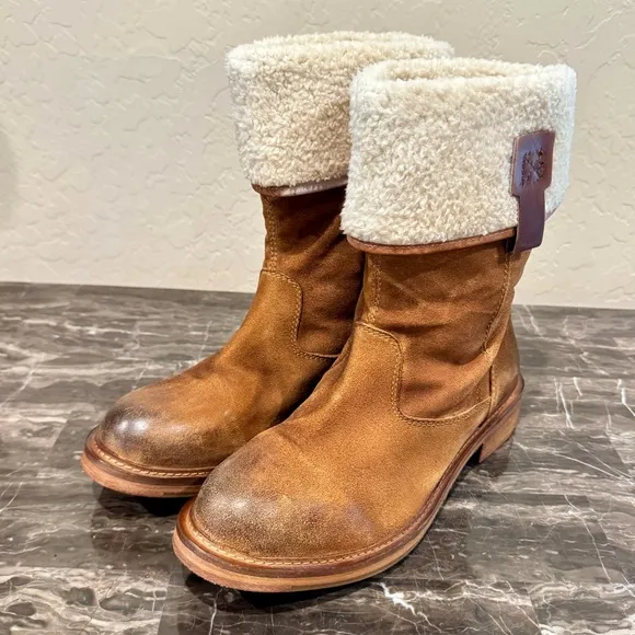 NEW Vintage Foundry Co. Trina Leather Fold Over Boots