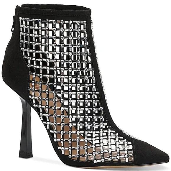 New w/Box Inc International Concepts Senalda Caged Bling Zip-Up Dress Booties
