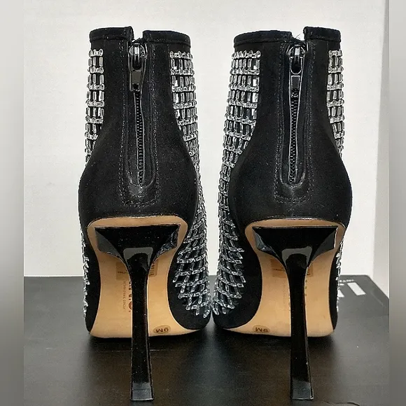 New w/Box Inc International Concepts Senalda Caged Bling Zip-Up Dress Booties