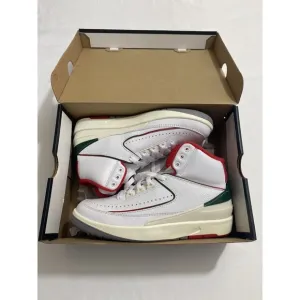 New Youth Size 6.5Y White Fire Red Air Jordan 2 Retro (GS) Basketball Shoes
