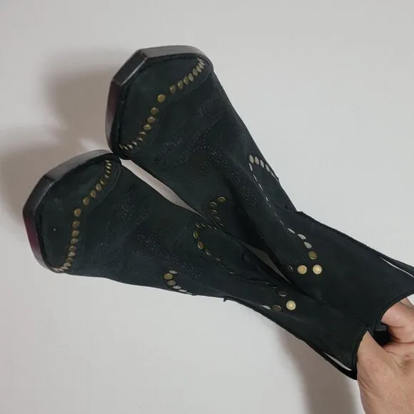 NEW Zadig &amp; Voltaire Western Boots Womens 9 Suede Boho Cowgirl Country Designer