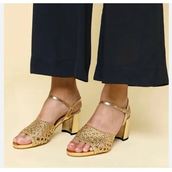 New: Zara Braided Chunky Heel Sandal al a Rouje Paris. Size 40