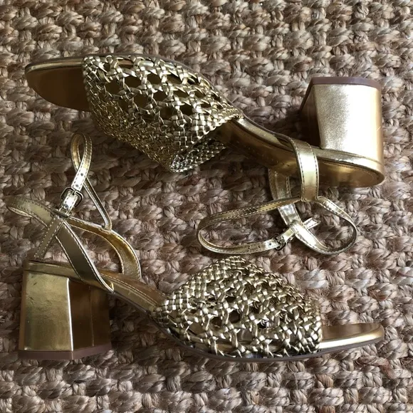 New: Zara Braided Chunky Heel Sandal al a Rouje Paris. Size 40