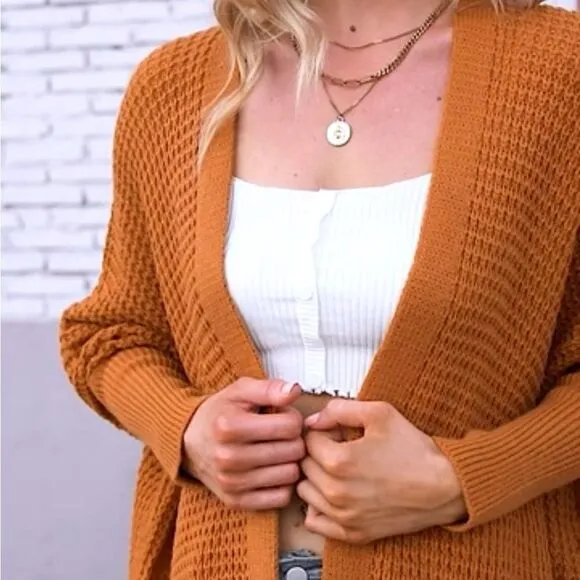 New Black Cozy Batwing Sleeve Knit Open Front Cardigan