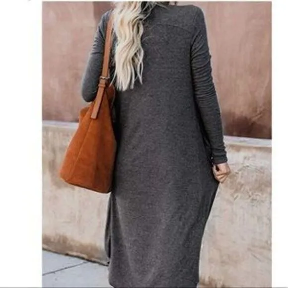 New Button Down Pocketed Knit Cardigan