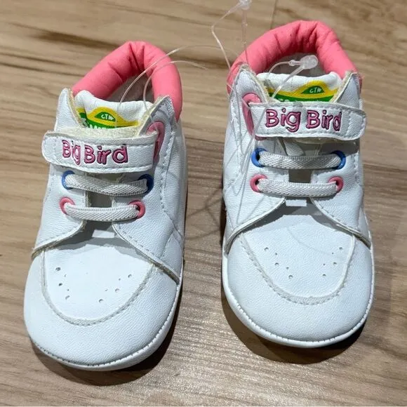 NEW Sesame Street Big Bird Crib Shoes Infant 2 Deadstock 90’s