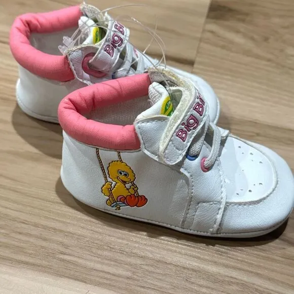 NEW Sesame Street Big Bird Crib Shoes Infant 2 Deadstock 90’s