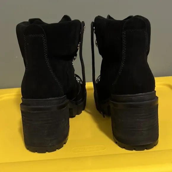 NIB $195 Jeffrey Campbell | Golan | Heeled Boots | Oiled Suede in Black