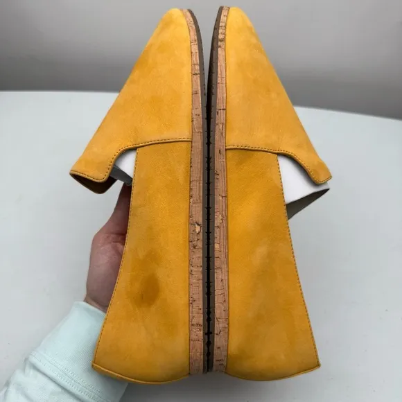 NIB Aerosoles Sz 10.W Women's Hempstead Loafer Flat Leather Dark Yellow Nubuck