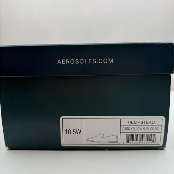 NIB Aerosoles Sz 10.W Women's Hempstead Loafer Flat Leather Dark Yellow Nubuck