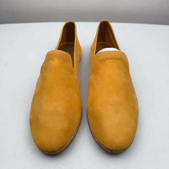 NIB Aerosoles Sz 10.W Women's Hempstead Loafer Flat Leather Dark Yellow Nubuck