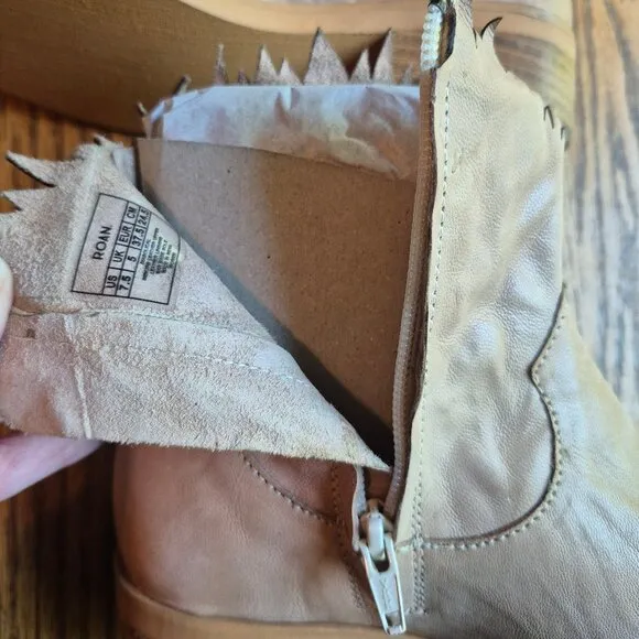 NIB BED STU ROAN Diabolical Leather Ankle Bootie Bone Size 7.5