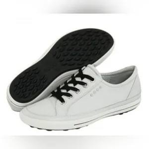 NIB Ecco White Leather Women's Golf Street Low Cut Lace Shoes Size 42 OR 11/11.5