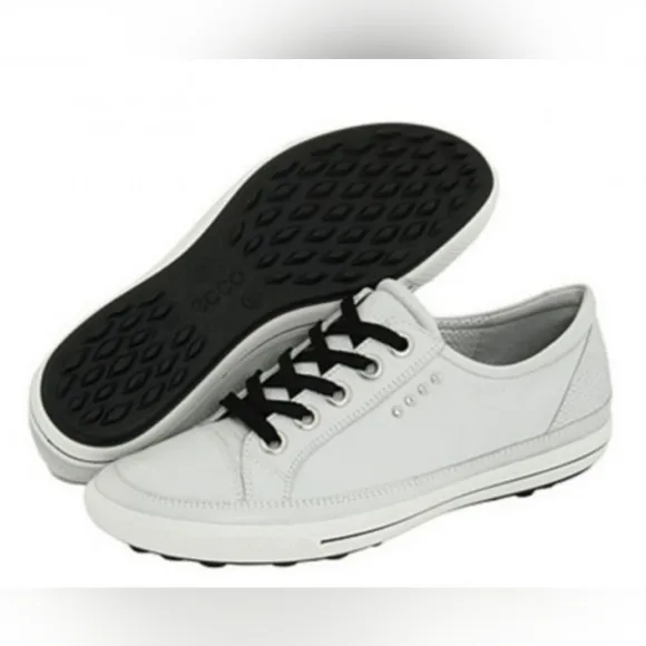 NIB Ecco White Leather Women's Golf Street Low Cut Lace Shoes Size 42 OR 11/11.5