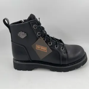 NIB! Harley Davidson Men’s Hannon Black Leather Zipper Motorcycle Boot- Size 8.5